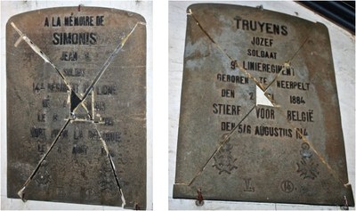 La crypte du fort recueille 53 plaques du cimetière militaire de Rabosée outragé