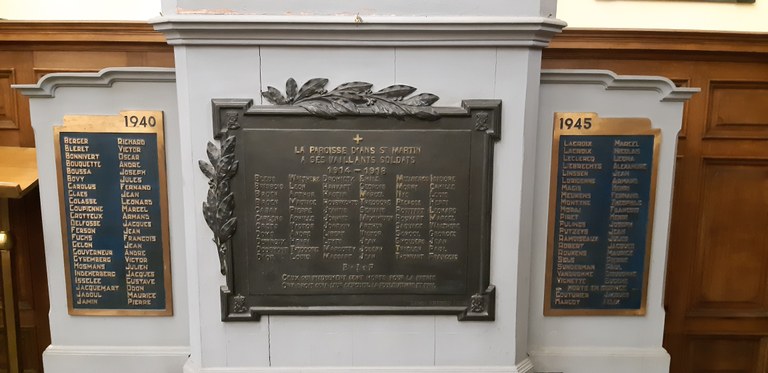 Plaque commémorative à l'intérieur de l'église Saint-Martin - ANS