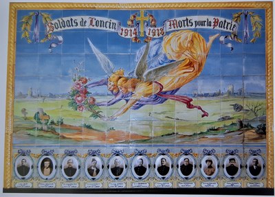 Tableau dans le porche de l'église Saint Jean-Baptiste - LONCIN