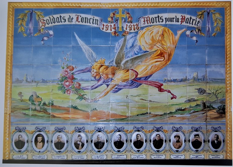 Tableau dans le porche de l'église Saint Jean-Baptiste - LONCIN